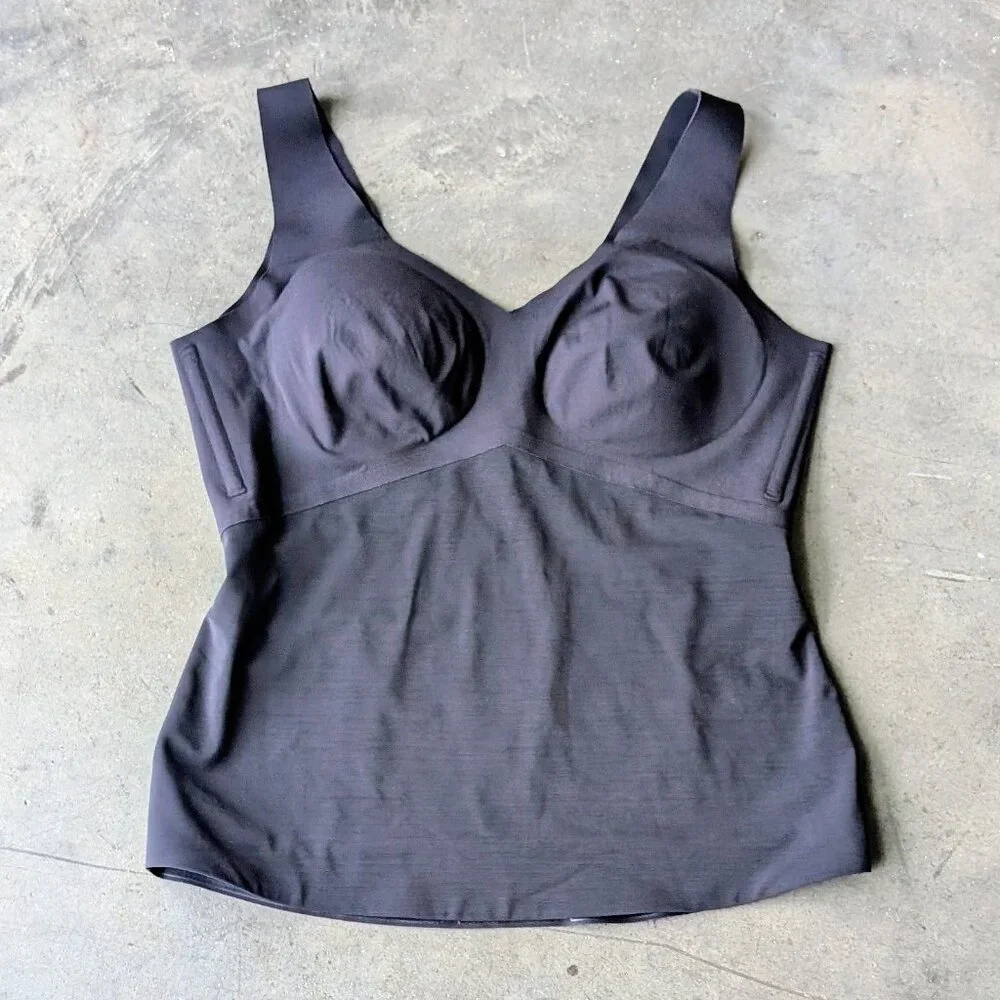 Honeylove LiftWear Tank in Vamp Black Shapewear Bra Top size XL